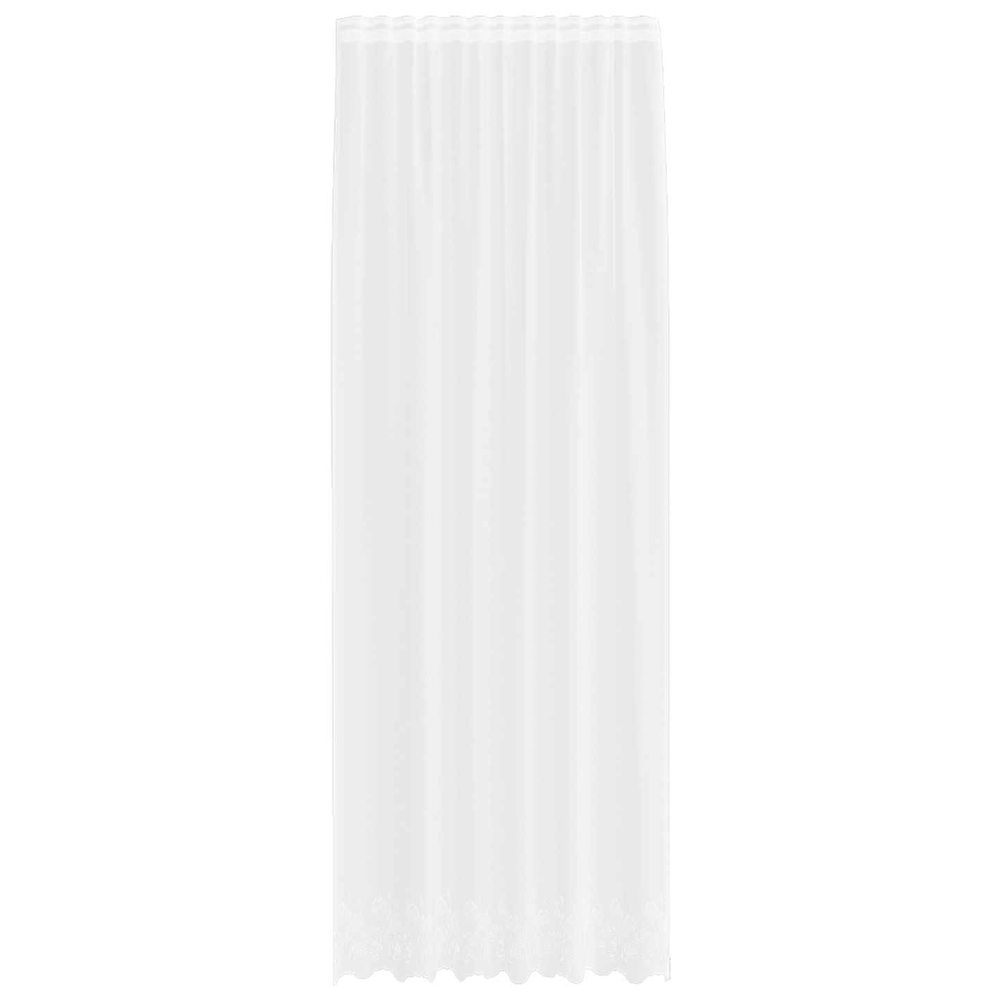 Kantgordijn met gordijnen Bloemen Wit 150 x 300 cm Polyester