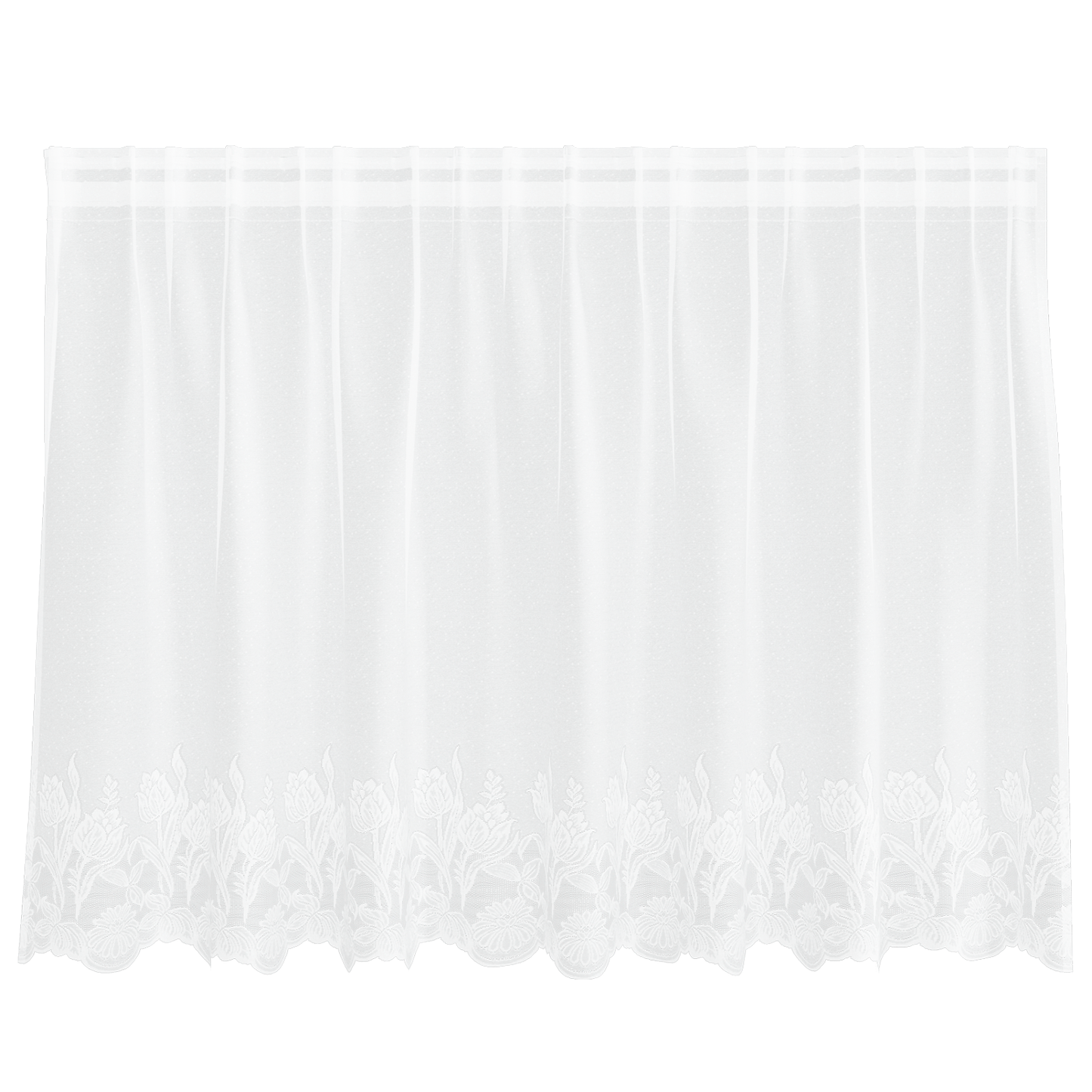 Kantgordijn met gordijnen Bloemen Wit 200 x 100 cm Polyester