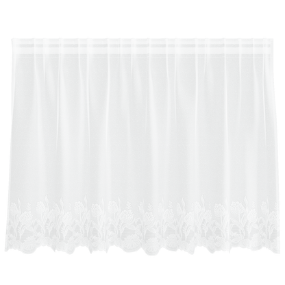 Kantgordijn met gordijnen Bloemen Wit 200 x 100 cm Polyester