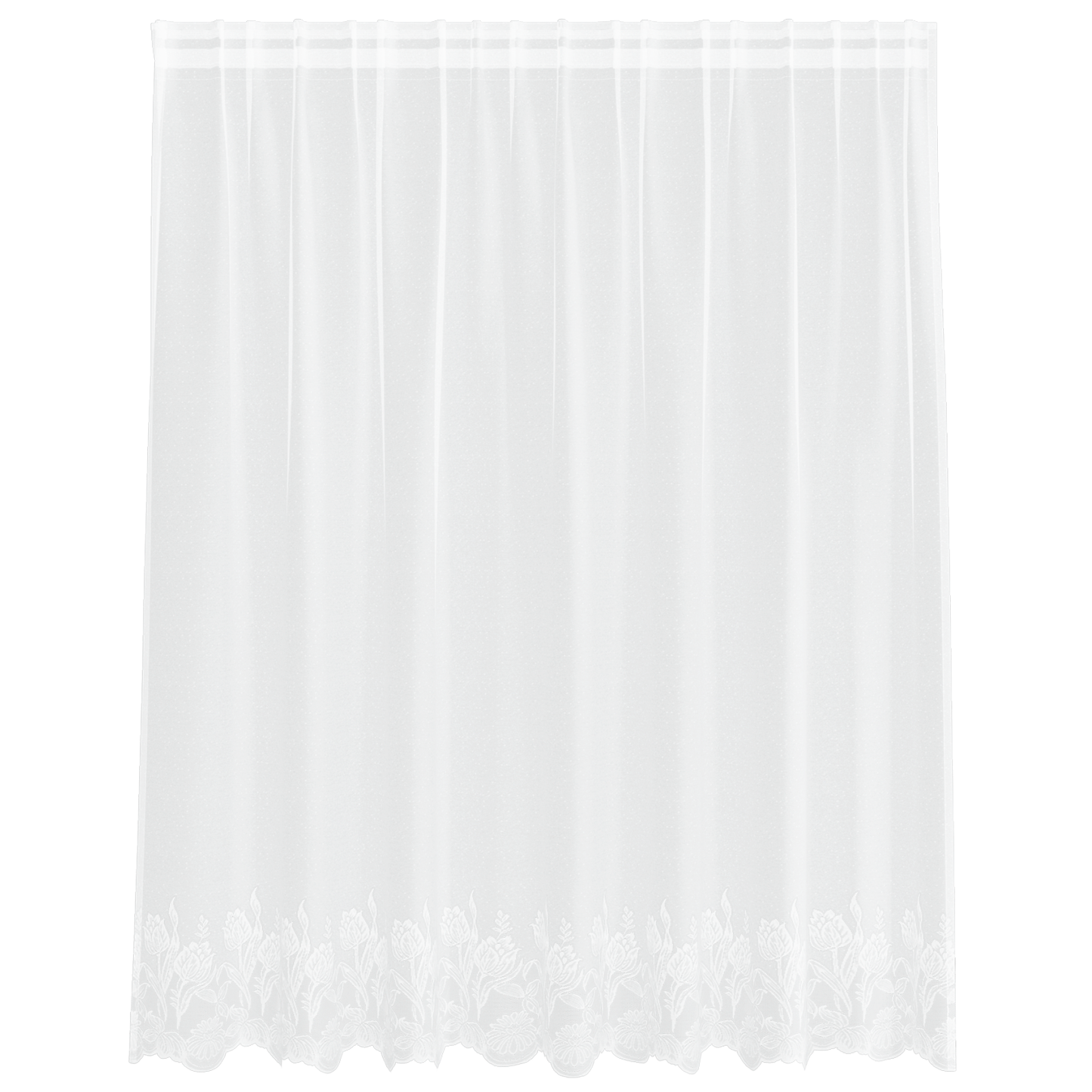 Kantgordijn met gordijnen Bloemen Wit 200 x 180 cm Polyester