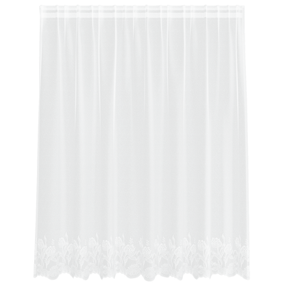 Kantgordijn met gordijnen Bloemen Wit 200 x 180 cm Polyester