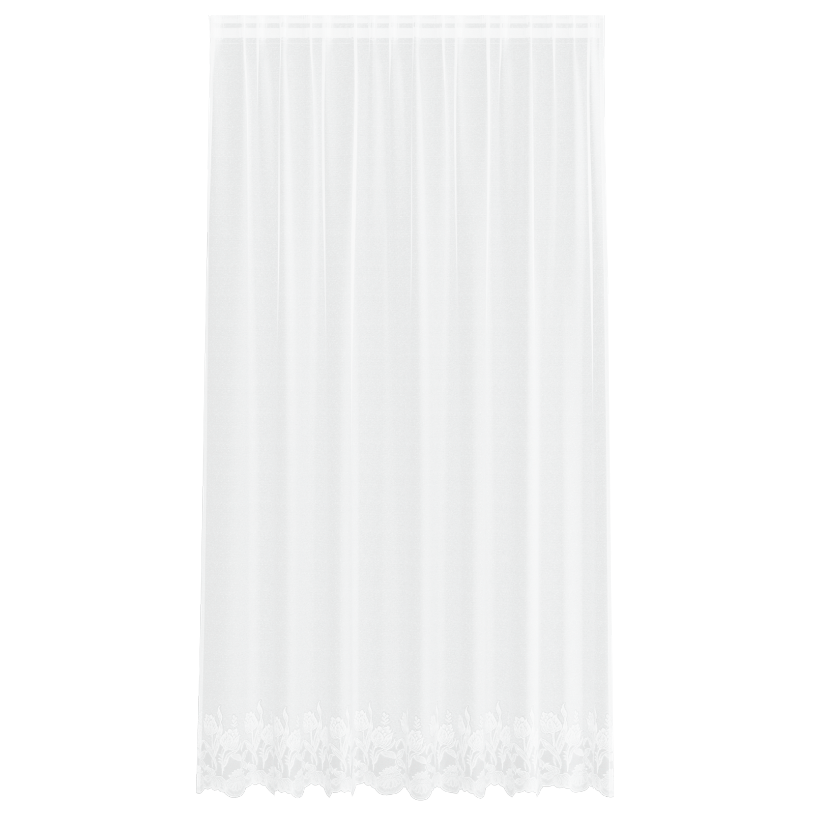 Kantgordijn met gordijnen Bloemen Wit 200 x 245 cm Polyester
