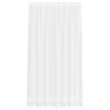 Kantgordijn met gordijnen Bloemen Wit 200 x 245 cm Polyester
