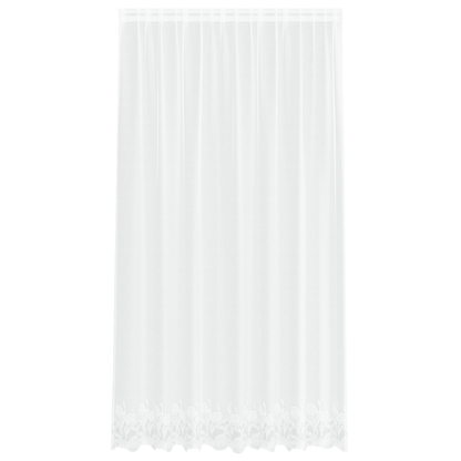 Kantgordijn met gordijnen Bloemen Wit 200 x 245 cm Polyester