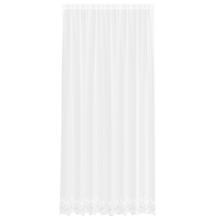 Kantgordijn met gordijnen Bloemen Wit 200 x 260 cm Polyester