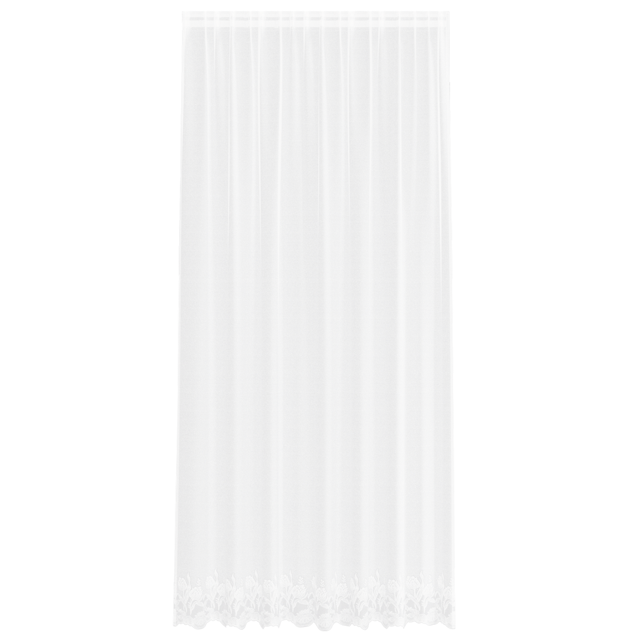 Kantgordijn met gordijnen Bloemen Wit 200 x 280 cm Polyester