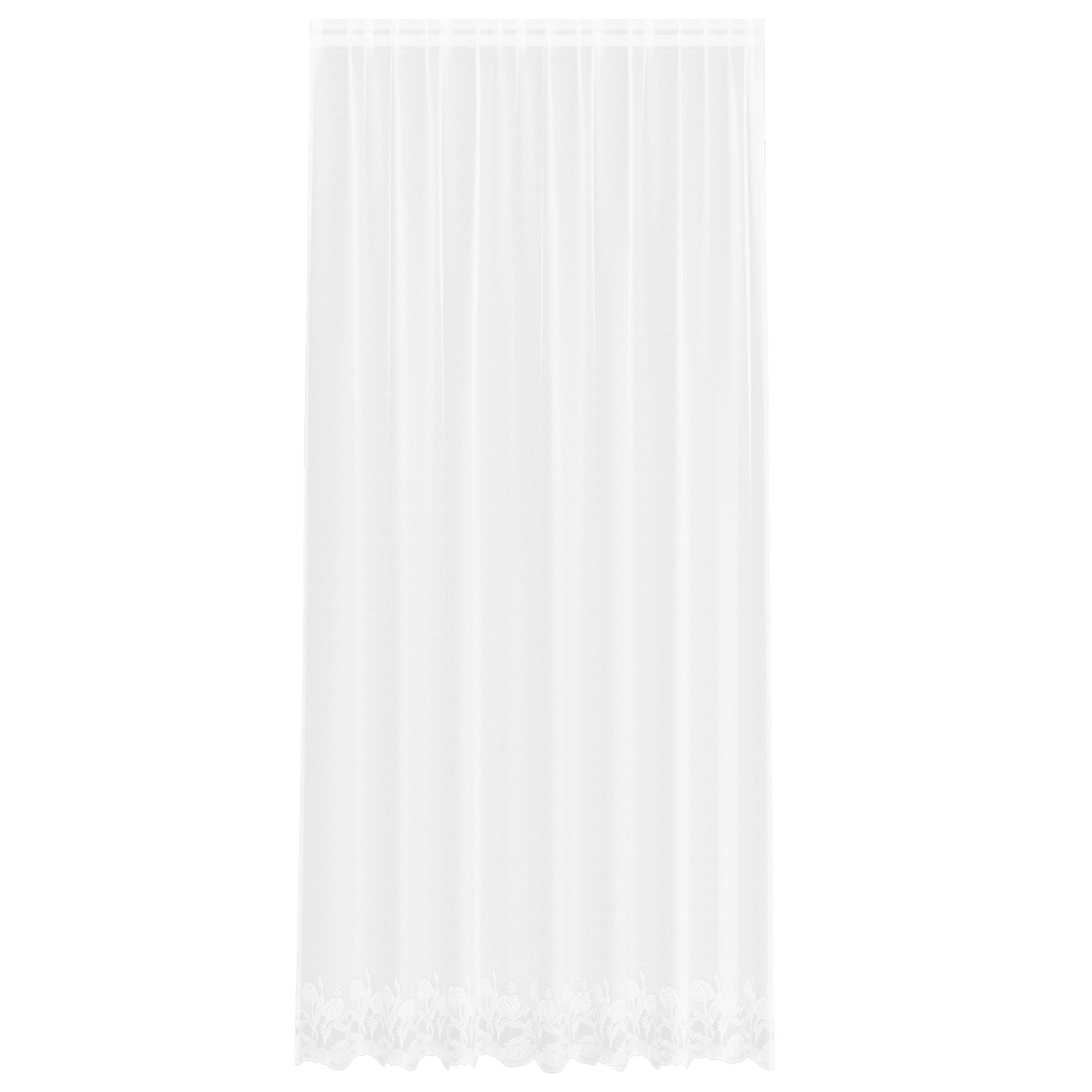 Kantgordijn met gordijnen Bloemen Wit 200 x 300 cm Polyester
