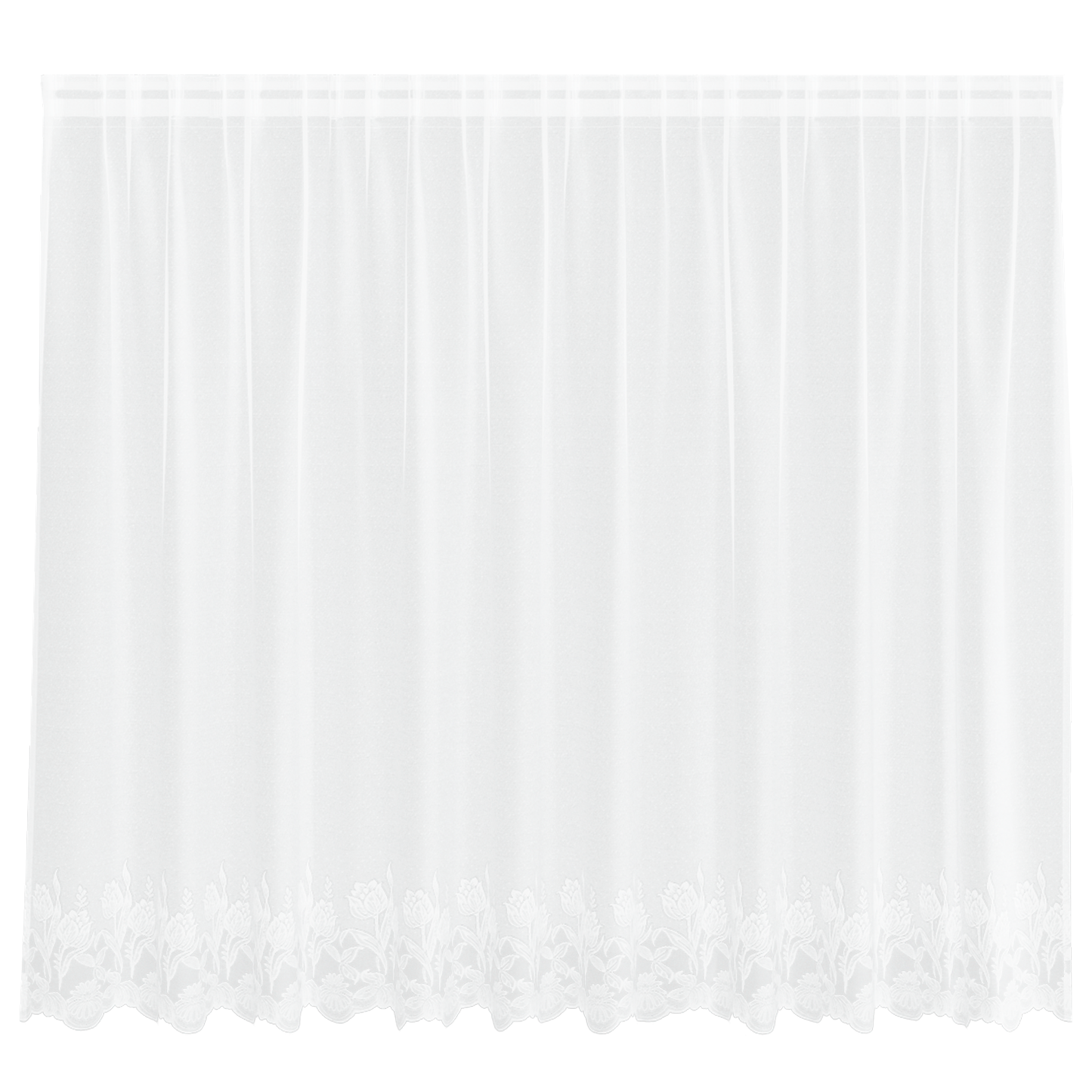 Kantgordijn met gordijnen Wit 300 x 180 cm Polyester