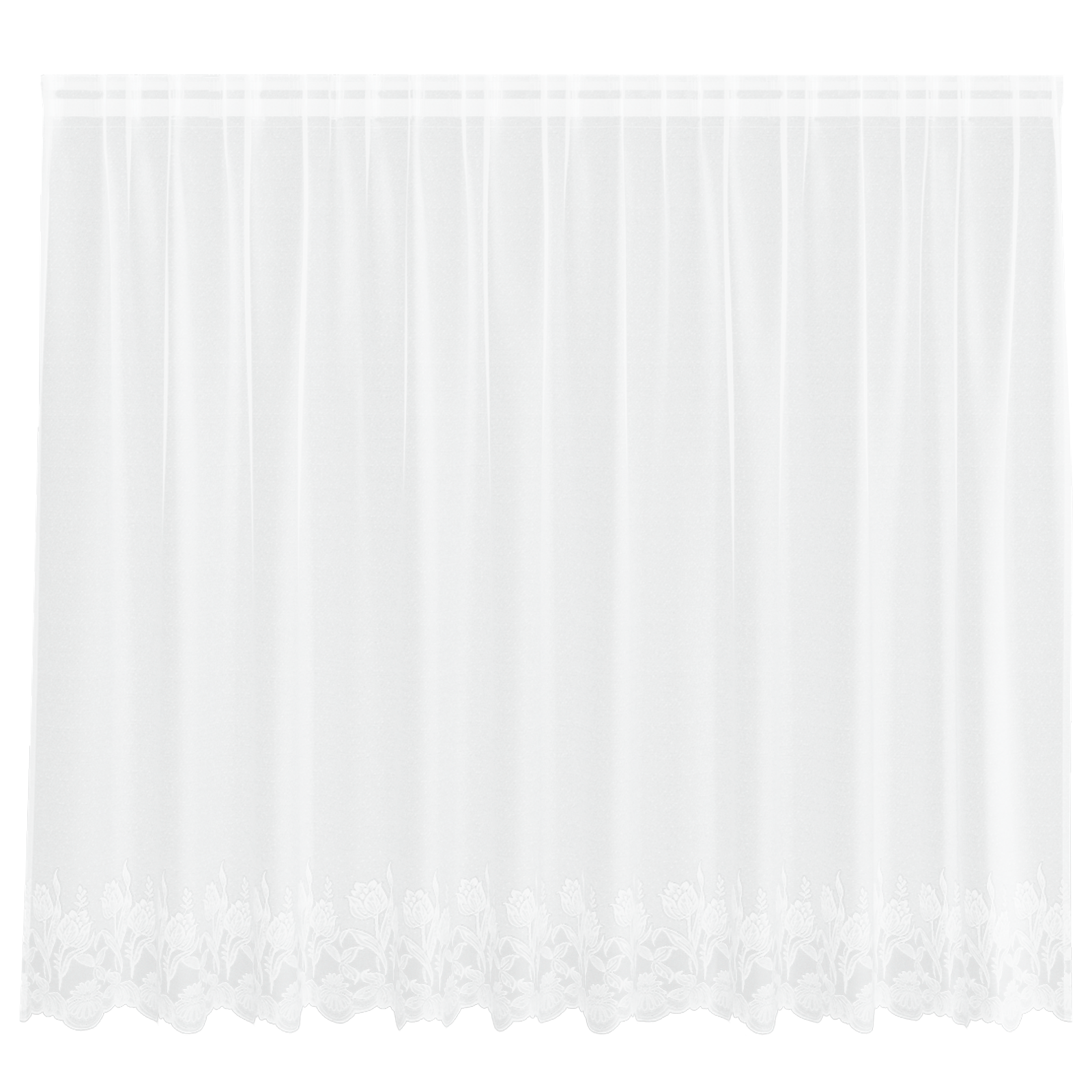 Kantgordijn met gordijnen Wit 300 x 180 cm Polyester