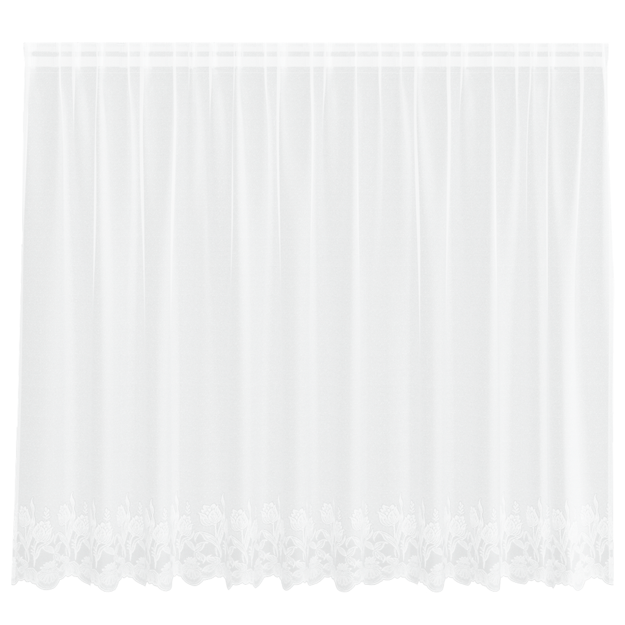 Kantgordijn met gordijnen Wit 300 x 180 cm Polyester