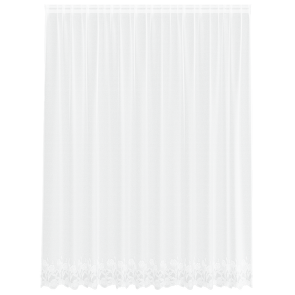 Kantgordijn met gordijnen Bloemen Wit 300 x 200 cm Polyester