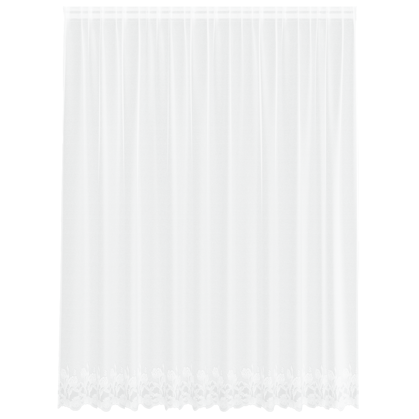 Kantgordijn met gordijnen Bloemen Wit 300 x 245 cm Polyester