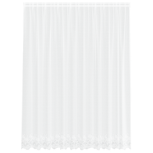 Kantgordijn met gordijnen Bloemen Wit 300 x 245 cm Polyester