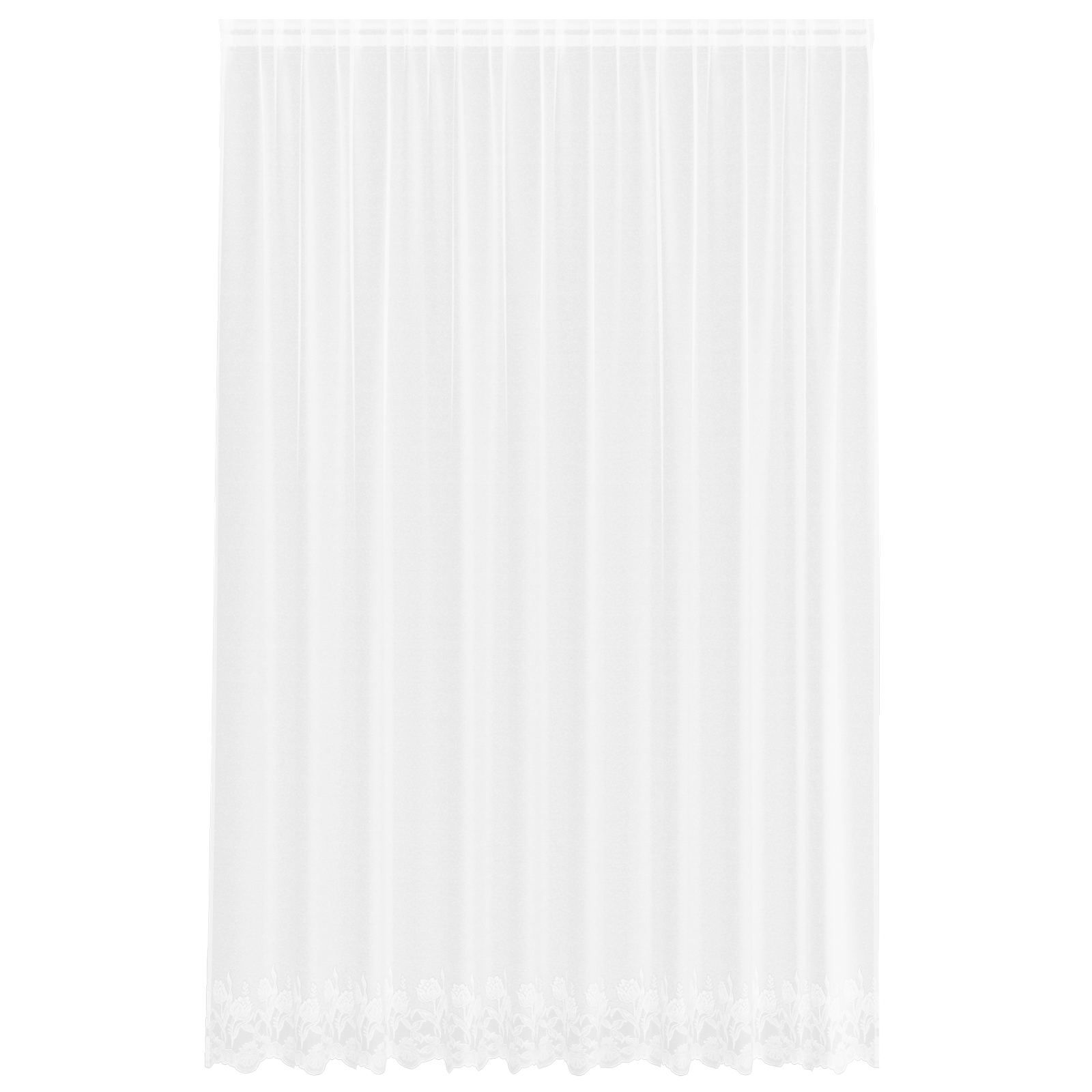 Kantgordijn met gordijnen Bloemen Wit 300 x 260 cm Polyester