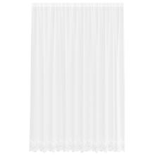 Kantgordijn met gordijnen Bloemen Wit 300 x 260 cm Polyester