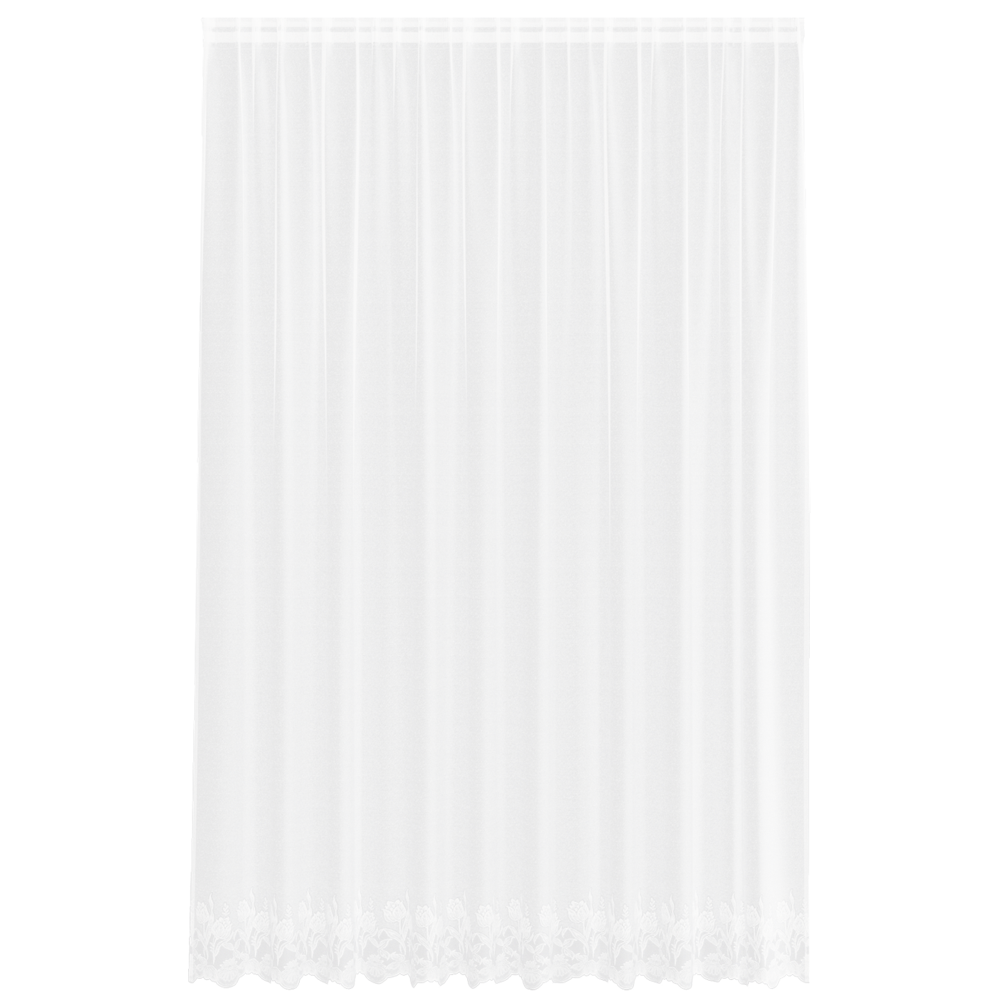 Kantgordijn met gordijnen Bloemen Wit 300 x 300 cm Polyester