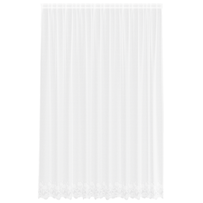 Kantgordijn met gordijnen Bloemen Wit 300 x 300 cm Polyester