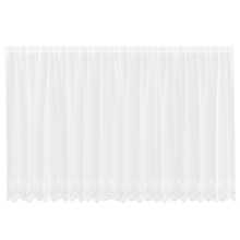 Kantgordijn met gordijnen Bloemen Wit 400 x 160 cm Polyester