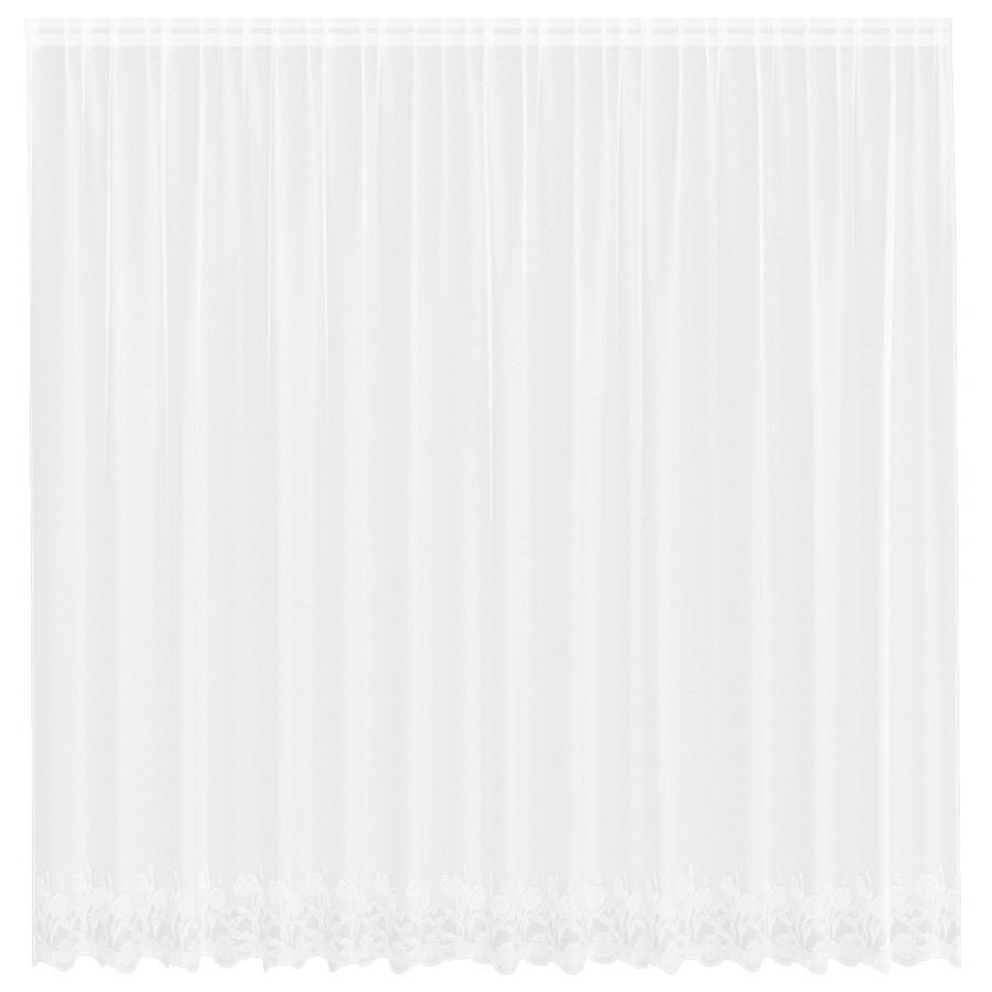 Kantgordijn met gordijnen Bloemen Wit 400 x 220 cm Polyester