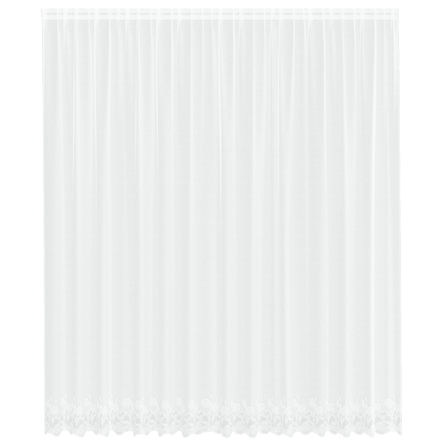 Kantgordijn met gordijnen Bloemen Wit 400 x 280 cm Polyester