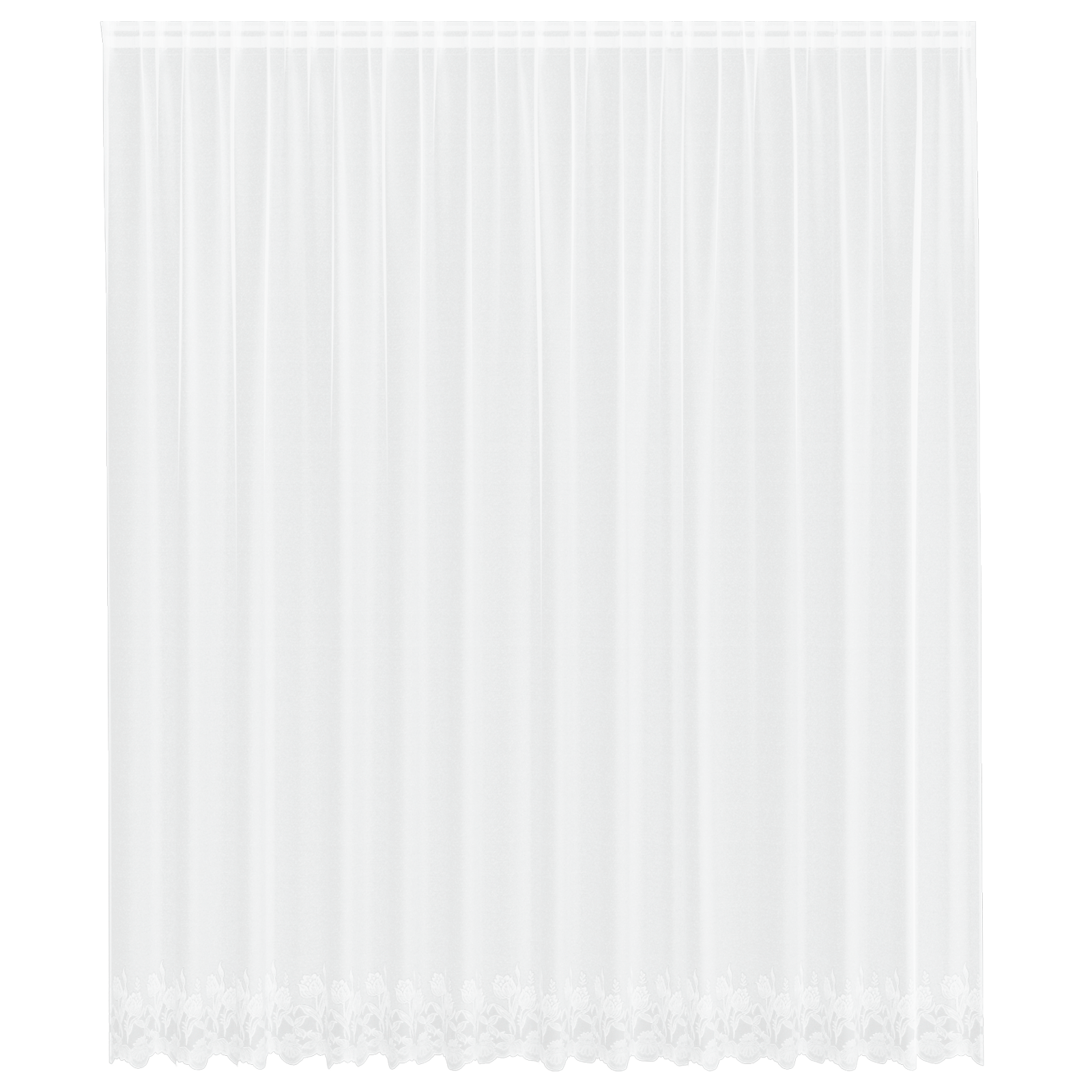 Kantgordijn met gordijnen Bloemen Wit 400 x 280 cm Polyester