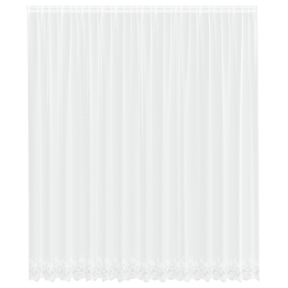 Kantgordijn met gordijnen Bloemen Wit 400 x 280 cm Polyester