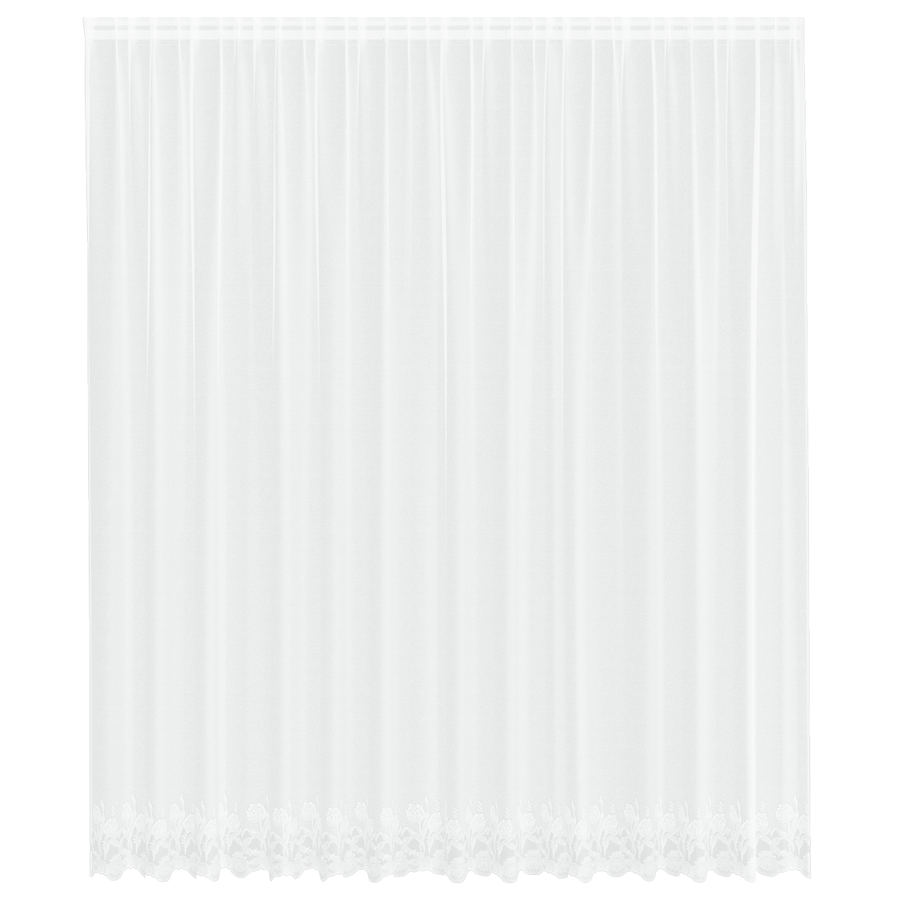 Kantgordijn met gordijnen Bloemen Wit 400 x 280 cm Polyester