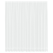 Kantgordijn met gordijnen Bloemen Wit 400 x 300 cm Polyester