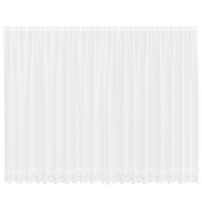 Kantgordijn met gordijnen Bloemen Wit 500 x 200 cm Polyester