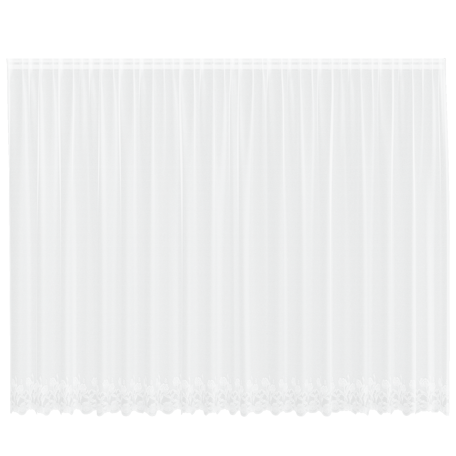 Kantgordijn met gordijnen Bloemen Wit 500 x 245 cm Polyester