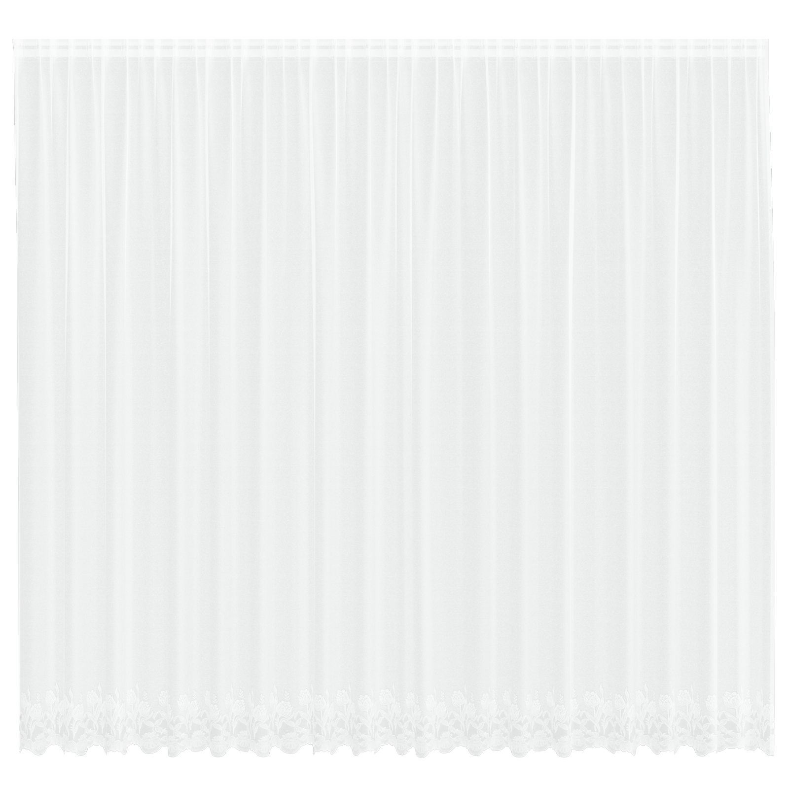 Kantgordijn met gordijnen Bloemen Wit 500 x 260 cm Polyester