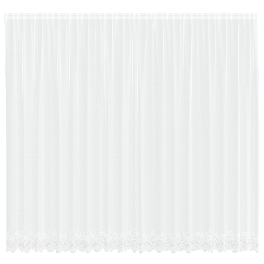 Kantgordijn met gordijnen Bloemen Wit 500 x 280 cm Polyester