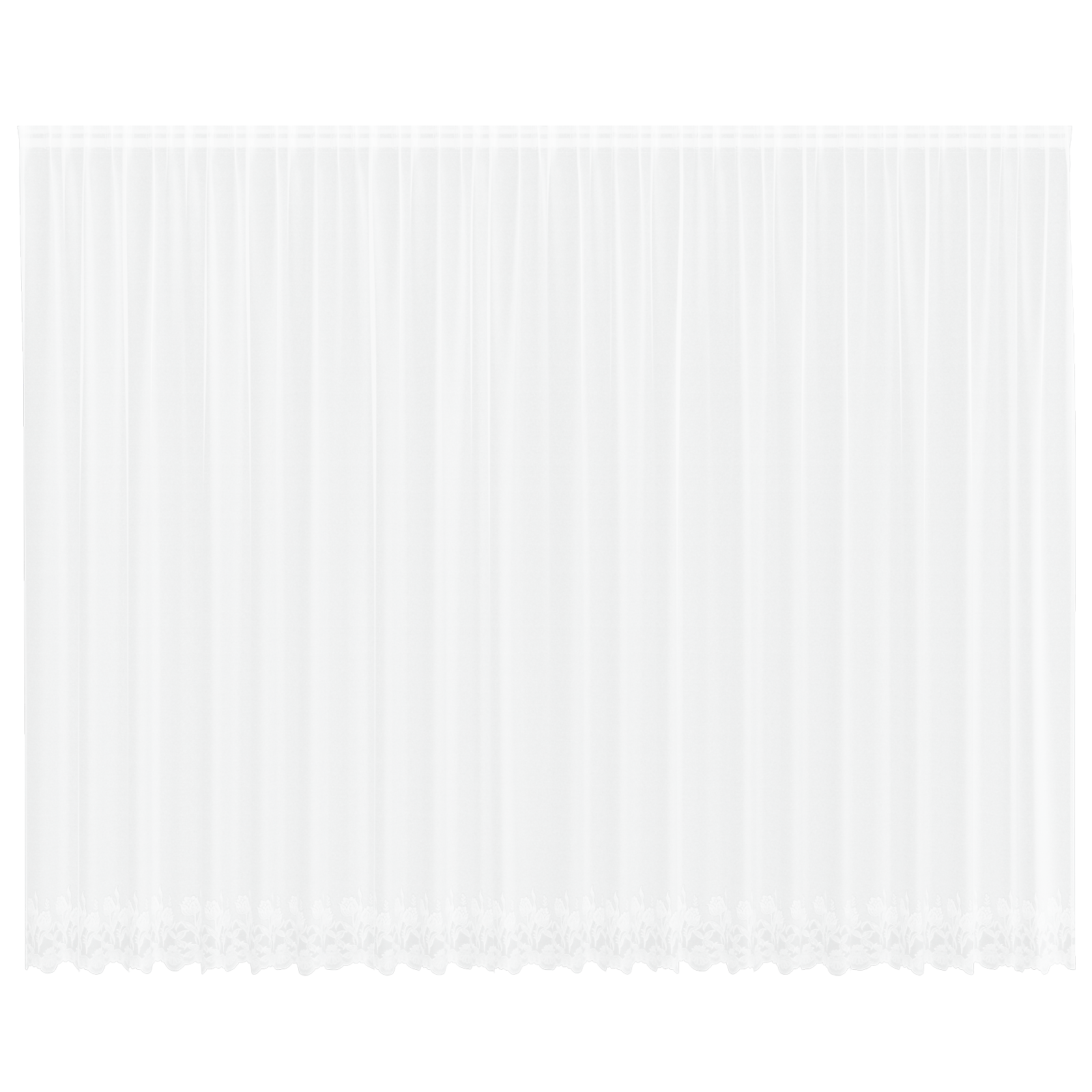 Kantgordijn met gordijnen Bloemen Wit 600 x 280 cm Polyester
