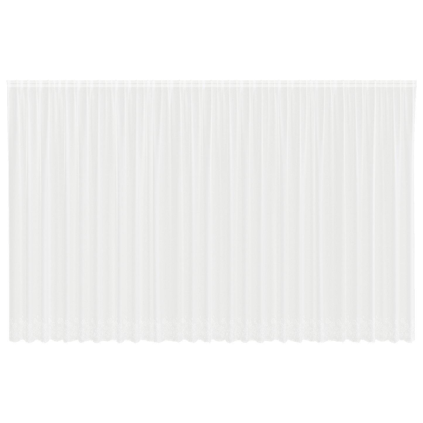 Kantgordijn met gordijnen Wit 750 x 260 cm Polyester