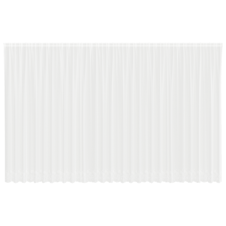 Kantgordijn met gordijnen Wit 750 x 280 cm Polyester