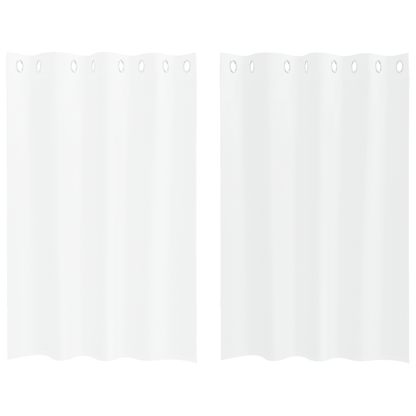 Gordijnen met gordijnen 2 pcs Wit 140 x 140 cm Polyester