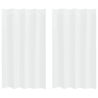 Gordijnen met gordijnen 2 pcs Wit 140 x 175 cm Polyester
