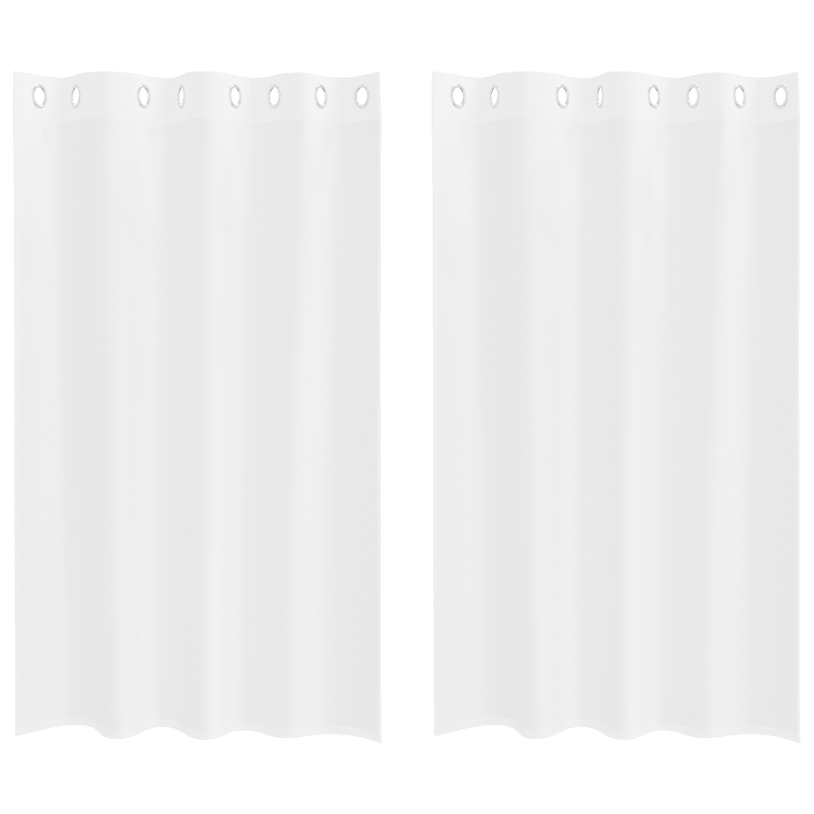 Gordijnen met gordijnen 2 pcs Wit 140 x 175 cm Polyester
