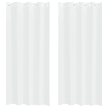 Gordijnen met gordijnen 2 pcs Wit 140 x 225 cm Polyester