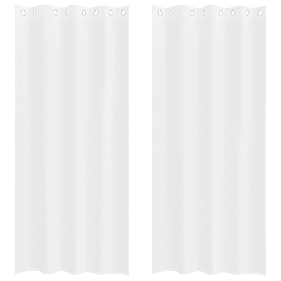 Gordijnen met gordijnen 2 pcs Wit 140 x 225 cm Polyester