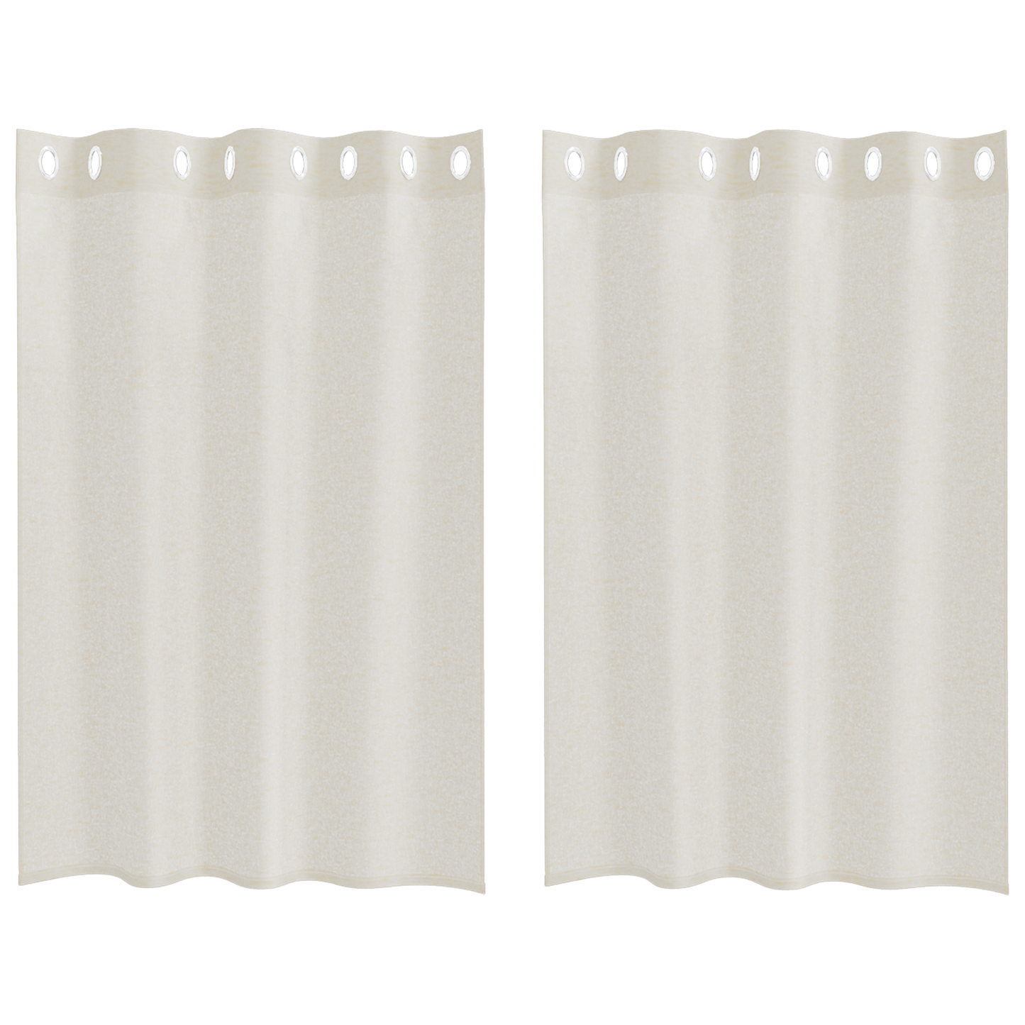 Gordijnen met gordijnen 2 pcs Crème 140 x 140 cm Polyester