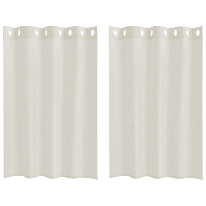 Gordijnen met gordijnen 2 pcs Crème 140 x 140 cm Polyester