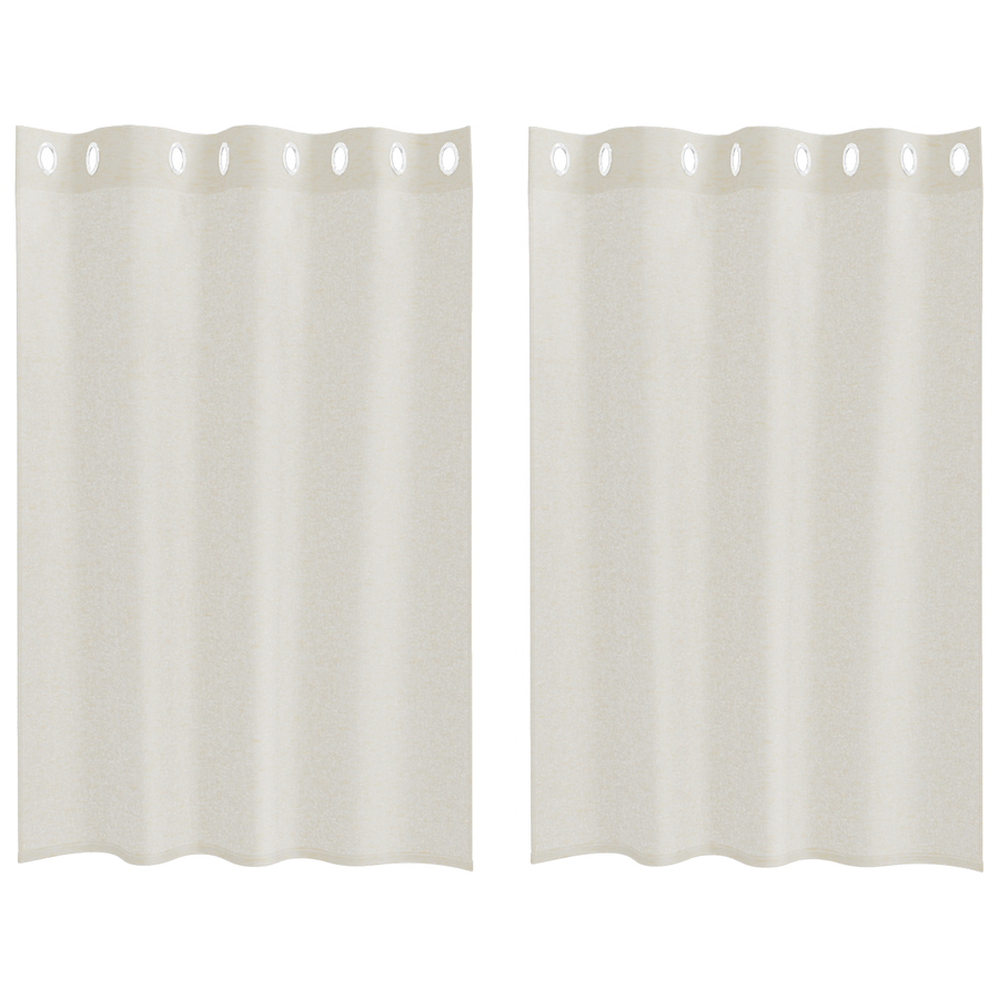 Gordijnen met gordijnen 2 pcs Crème 140 x 140 cm Polyester