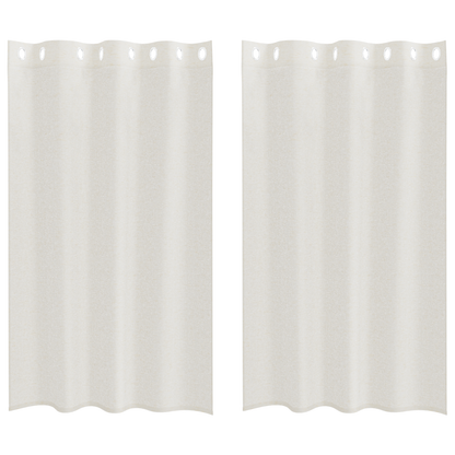 Gordijnen met gordijnen 2 pcs Crème 140 x 175 cm Polyester
