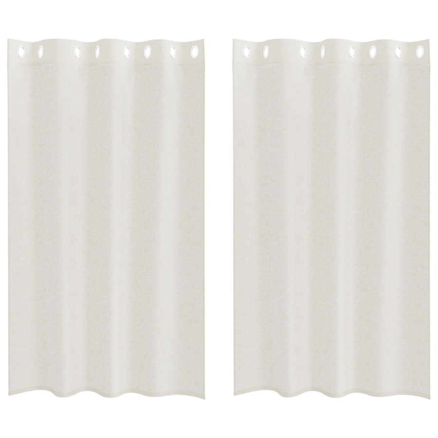 Gordijnen met gordijnen 2 pcs Crème 140 x 175 cm Polyester