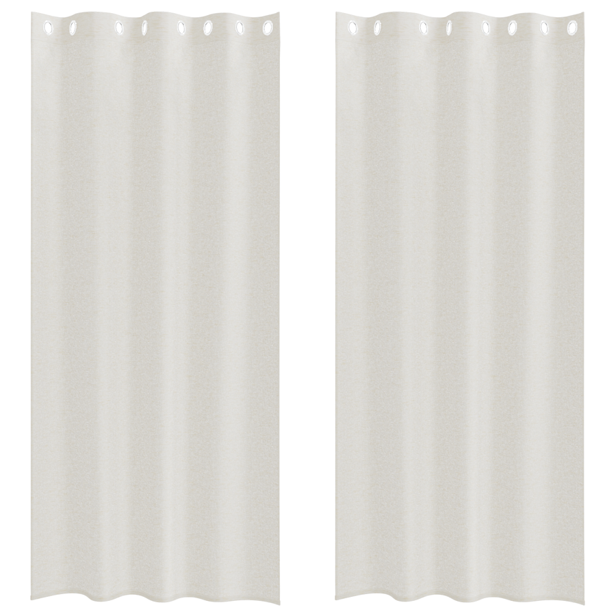 Gordijnen met gordijnen 2 pcs Crème 140 x 225 cm Polyester