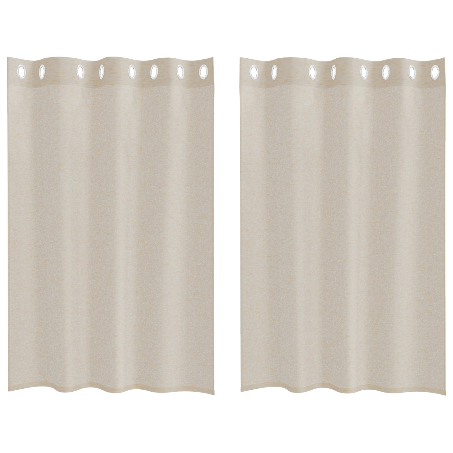 Gordijnen met gordijnen 2 pcs Zand 140 x 140 cm Polyester