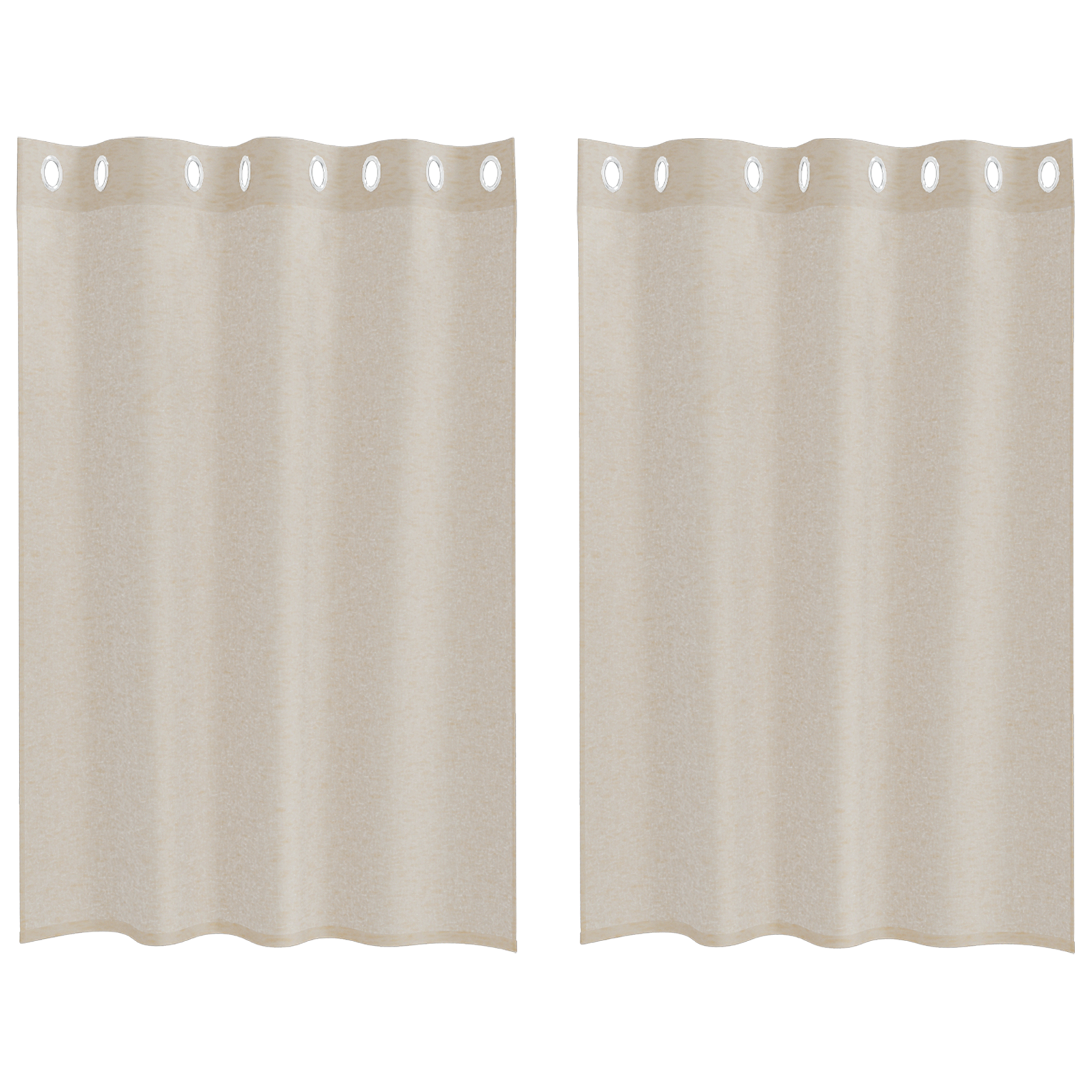 Gordijnen met gordijnen 2 pcs Zand 140 x 140 cm Polyester