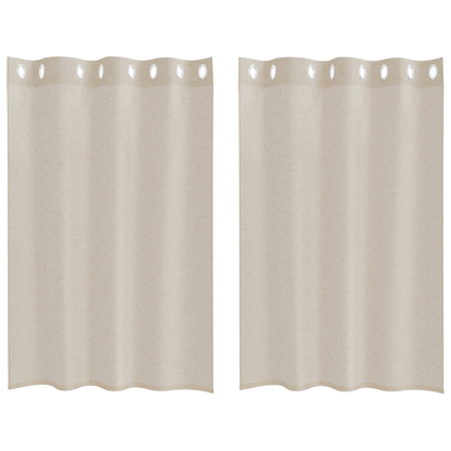 Gordijnen met gordijnen 2 pcs Zand 140 x 140 cm Polyester