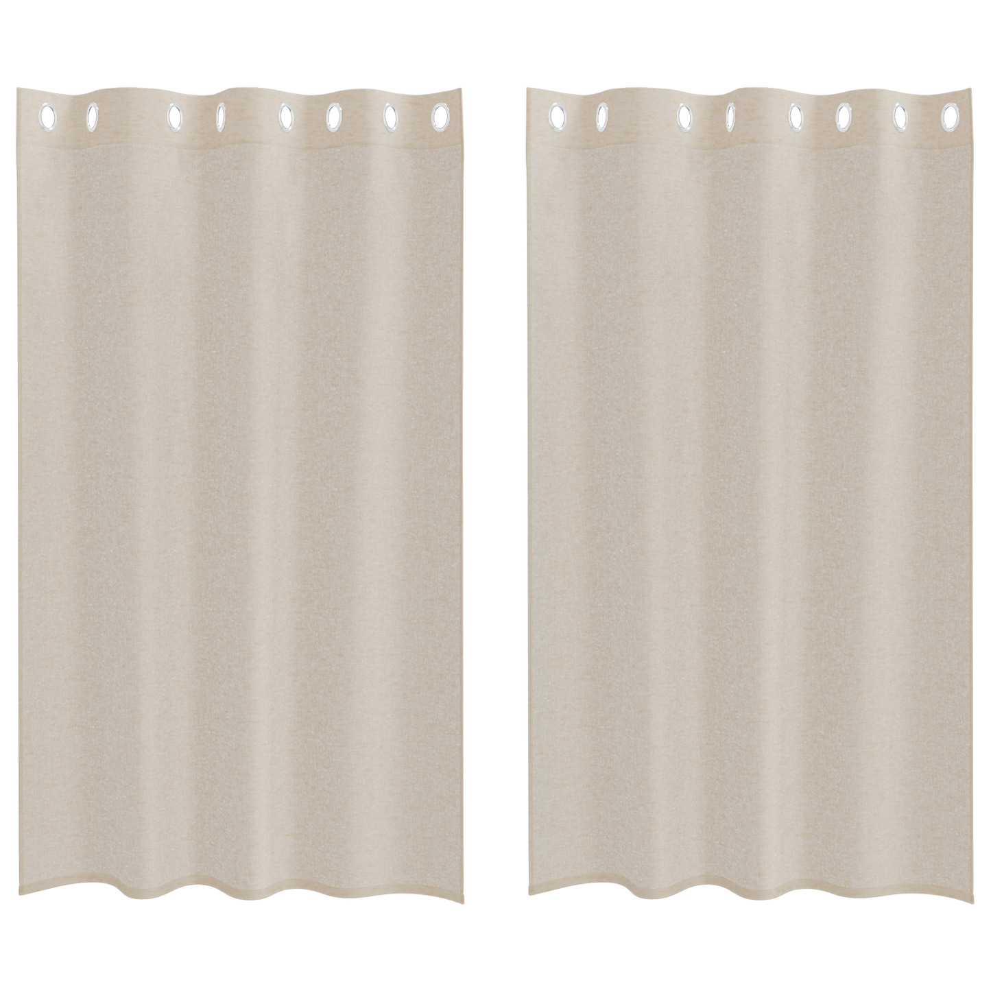 Gordijnen met gordijnen 2 pcs Zand 140 x 175 cm Polyester
